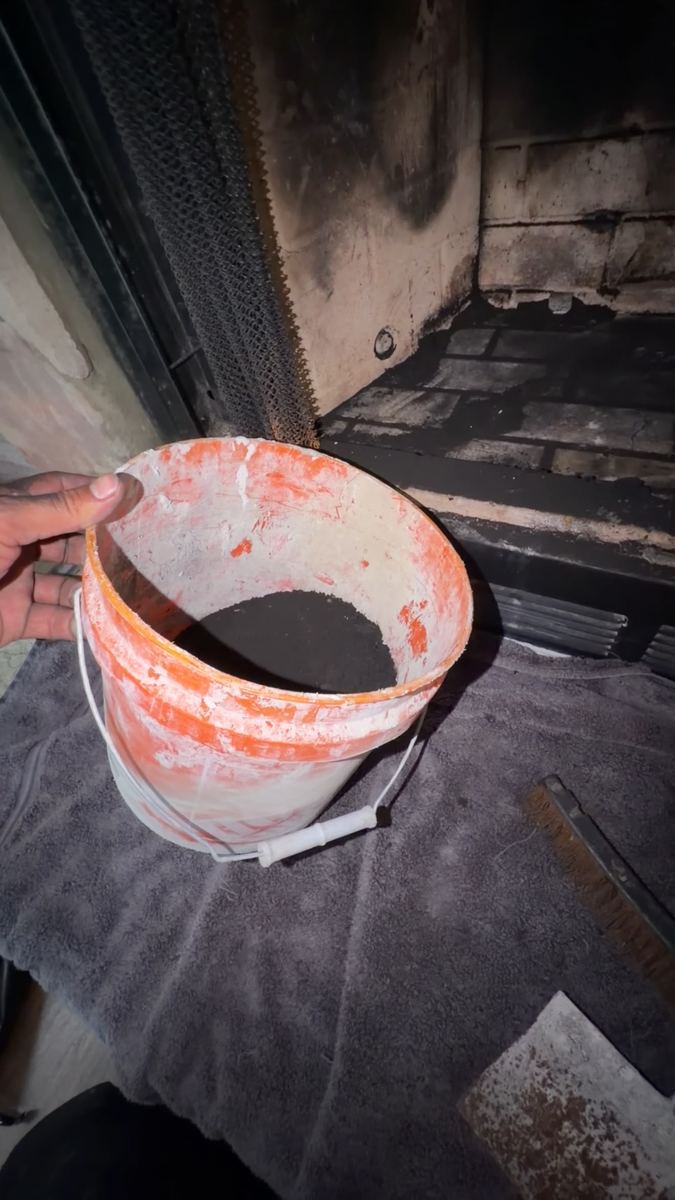 Soot and debris removed during a chimney sweep